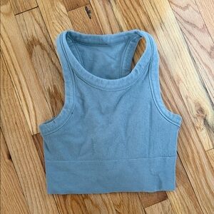 Blue grey Sleeveless Crop Top
